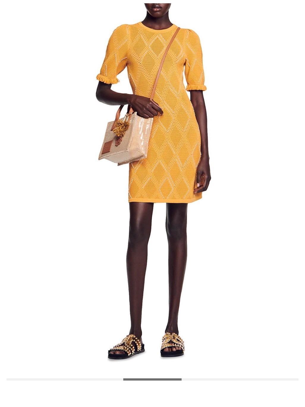 Sandro Gypsy Embellished Knit Dress